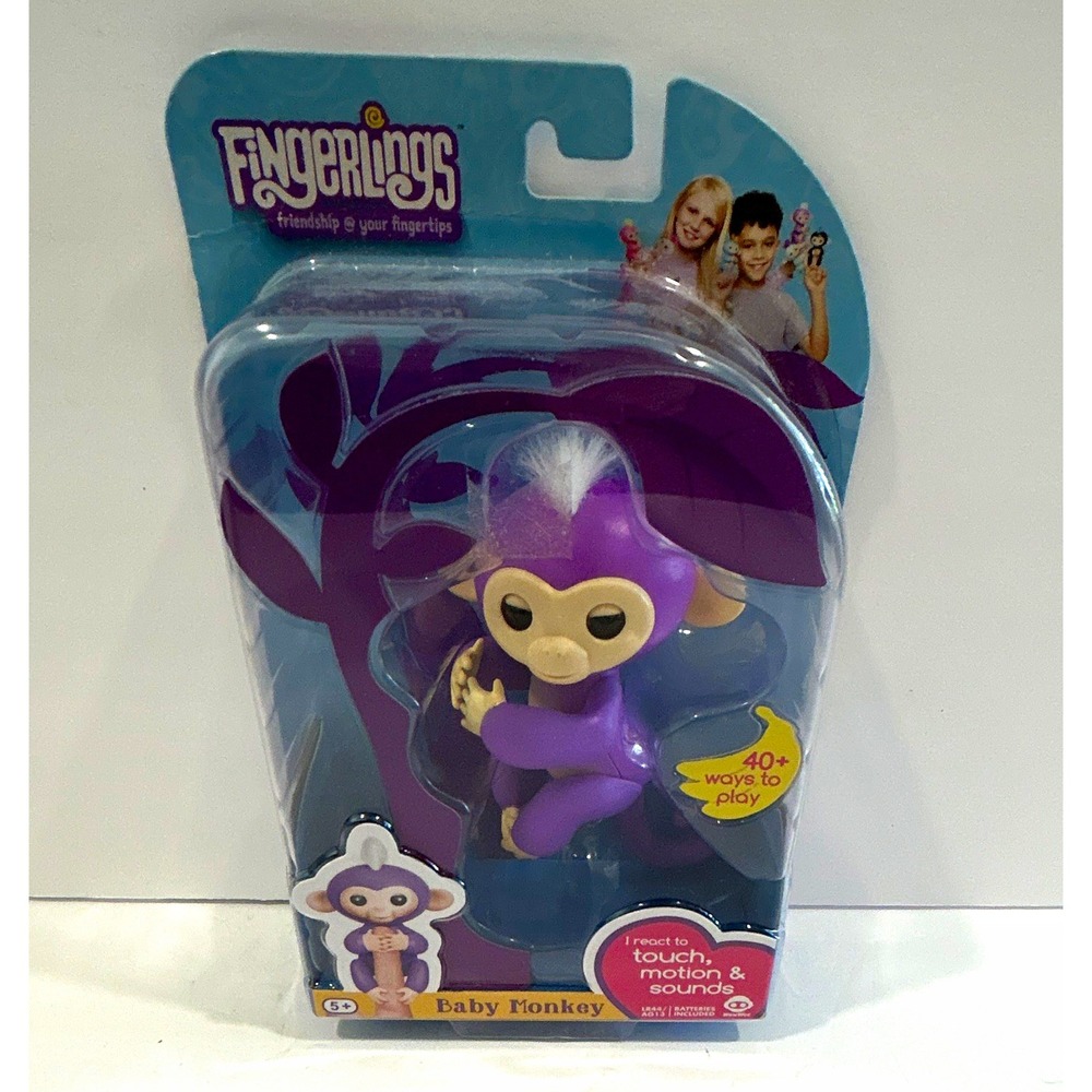Fingerlings Baby Monkey Mila Interactive Toy Purple Touch Sensor